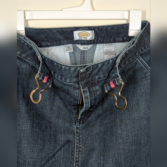 Talbot's Petites Belted Dark Wash Skirt Size 10 Stretch. Distressed - Picture 4 of 7